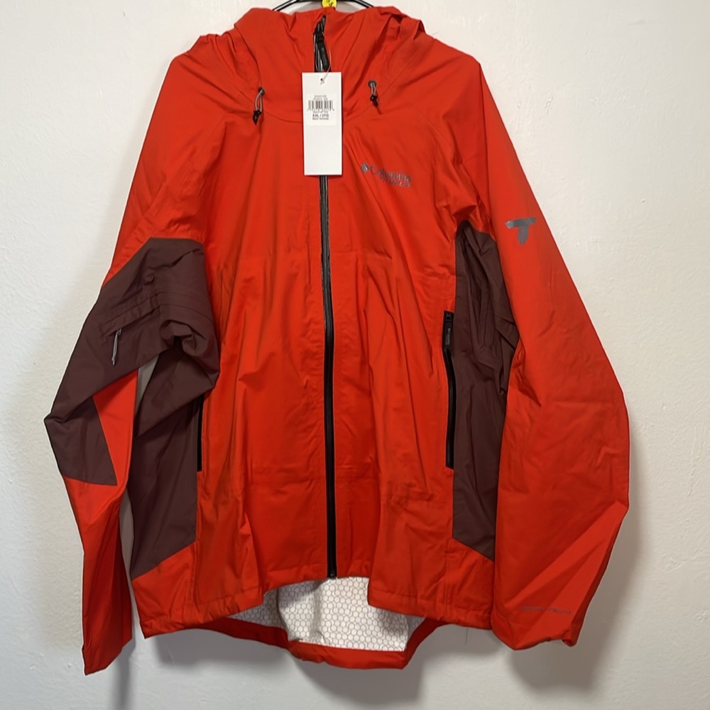 NWT Columbia Men’s Mezama Trail Shell size XXLarge color Spicy, light rai…